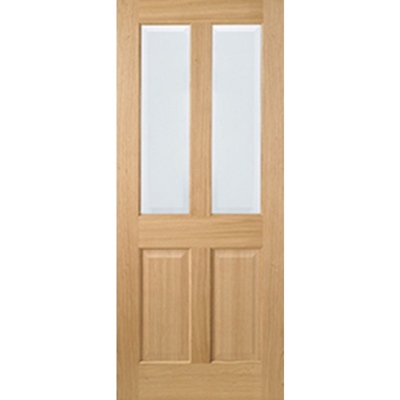 Internal Pre-Finished Oak Richmond Door with Clear Glass